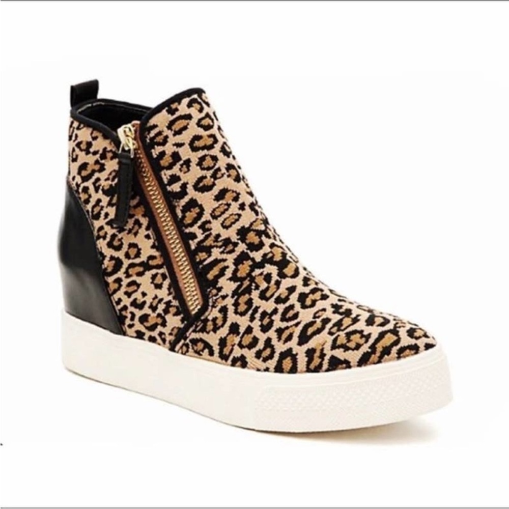 Steve Madden Cheetah Print Loxley Wedge High-Top Sneaker